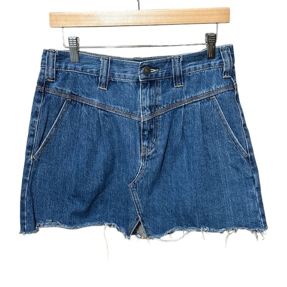 EUC - Free People We the Free - Sidecar Denim Mini Skirt - size 28 - Picture 2 of 4